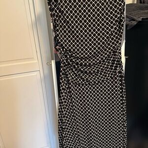 Chic Black and Tan Geometric Dress